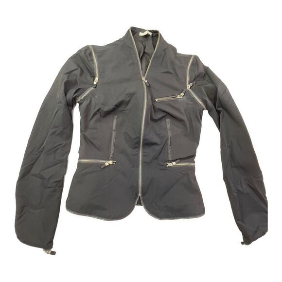 Cache Womens Nylon Blend Pockets Long Sleeve Front Zip Basic Jacket Black Size 2 - Picture 2 of 9